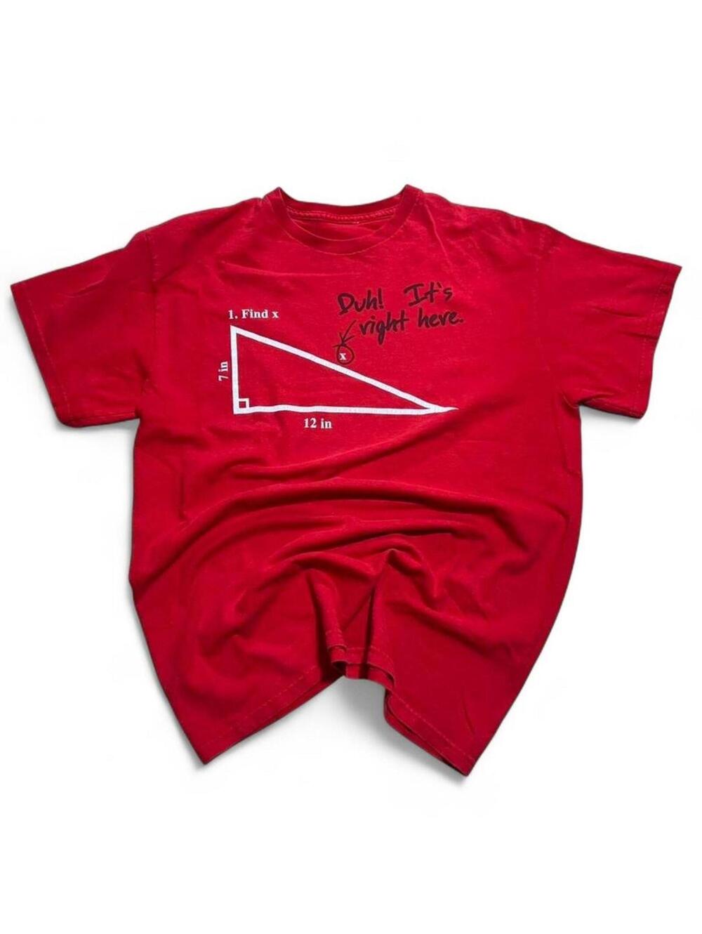 Red Funny Math Graphic T-Shirt Sz. M Joke Humor
